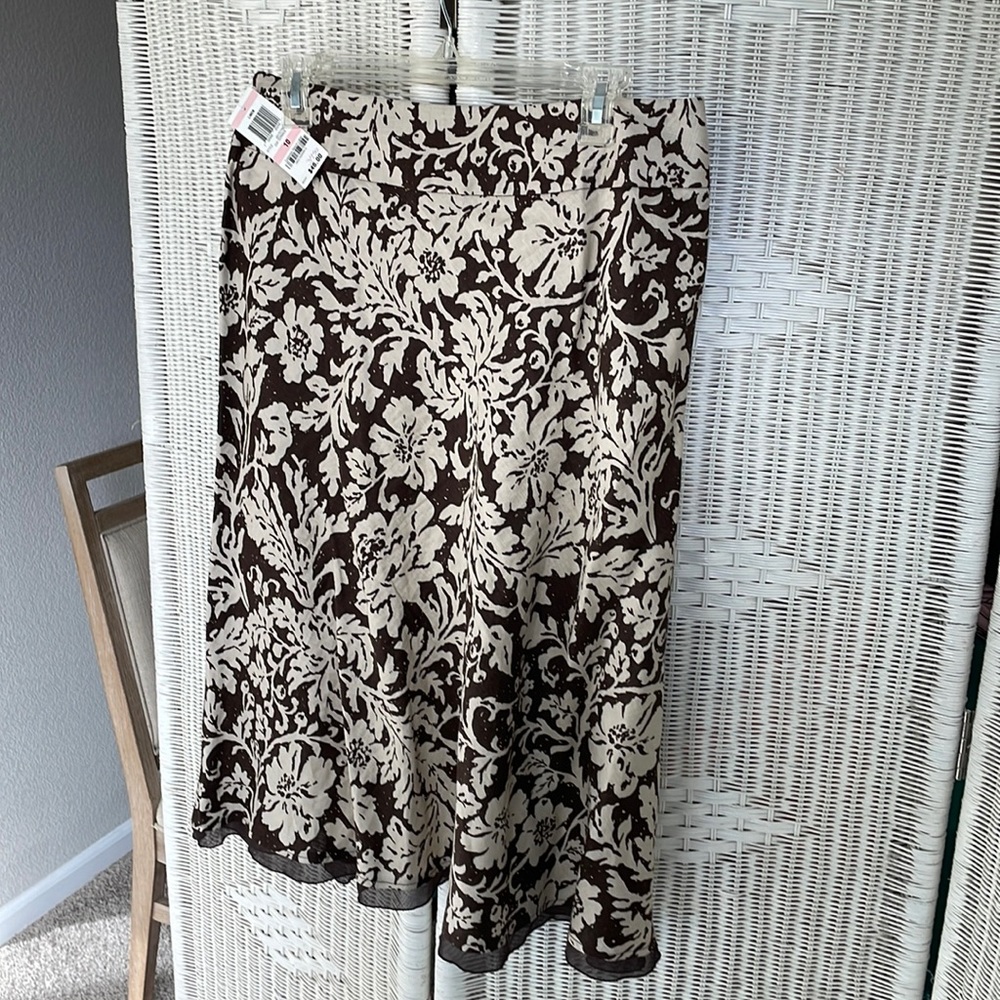 Style & Co brown and cream skirt